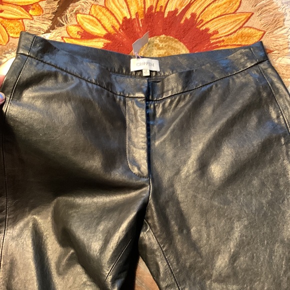 Beautiful Lamb Skin Leather crop pants size 4 NWT - Picture 4 of 13